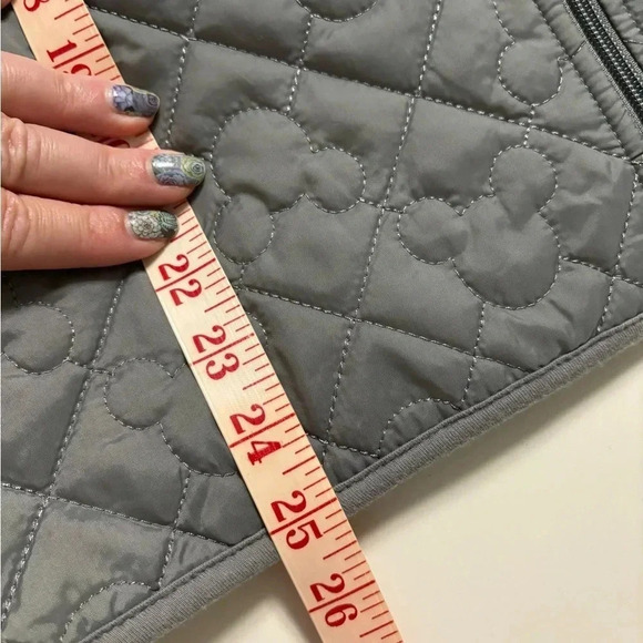 Walt Disney World Mickey Mouse Gray Quilted Gray Jacket Coat Size Small Puffer - Picture 5 of 6